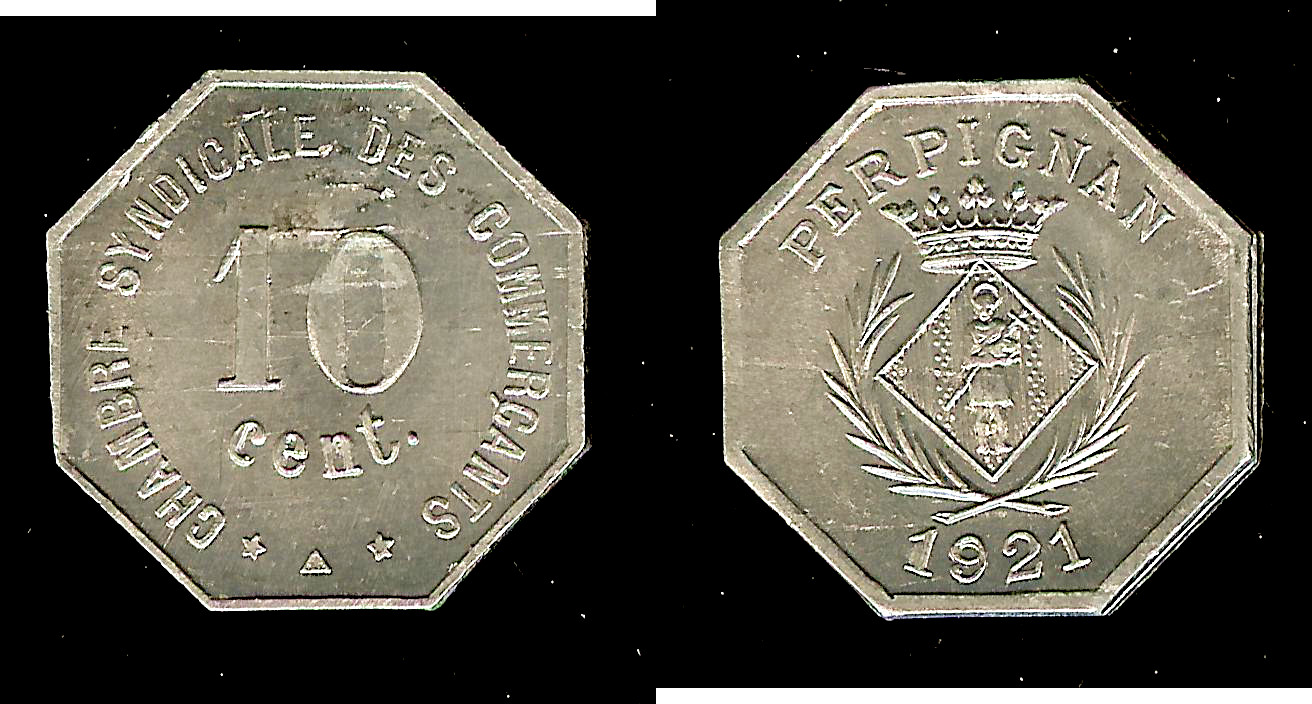 Perpignan 10 centimes 1921 Unc